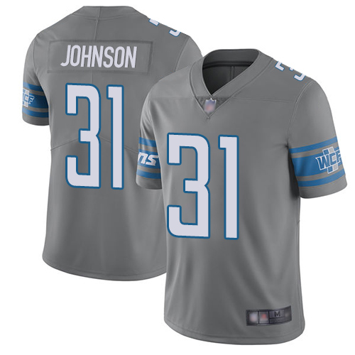 Detroit Lions Limited Steel Youth Ty Johnson Jersey NFL Football 31 Rush Vapor Untouchable
